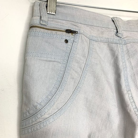 RARE STELLA MCCARTNEY Grey Blue Crop Pant w/ Retro Stitching Pockets Key Ring Sz - Picture 7 of 11